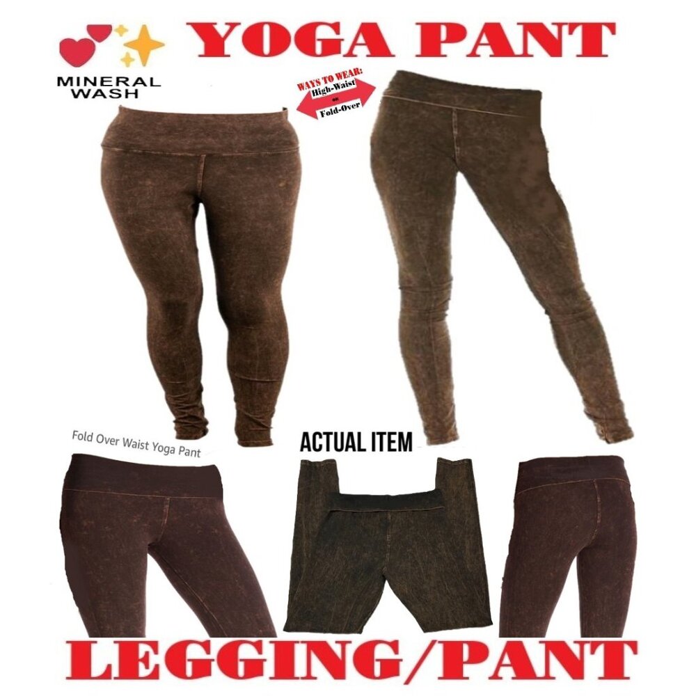 🛑BULLY High Waist ➕🆒 LEGGING PANT Fold Over SLIM LEG Mineral Wash 💸BUY NOW‼️